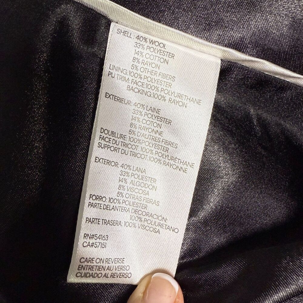 Calvin Klein Women's Wool Blend Long Boucle Coat Sz XL, Tan/Brown, Zips, Pockets - Picture 15 of 16